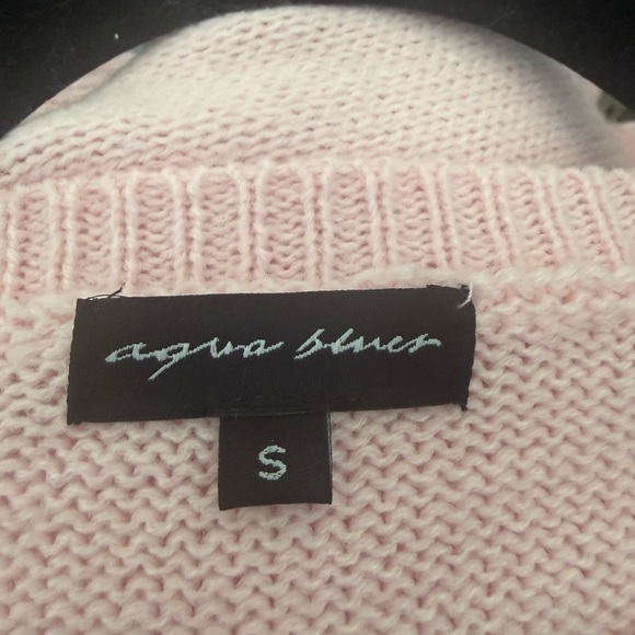 Aqua Blues Light Pink Sweater with Ribbon Accents - Picture 3 of 3